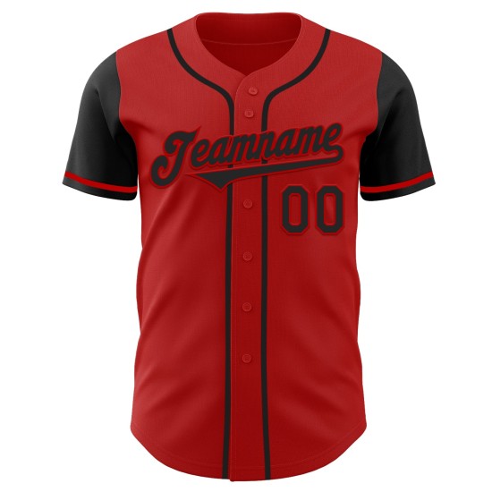 Maillot de baseball personnalisé Two Black Authentic Red Maillot de baseball personnalisé Two Black Authentic Red