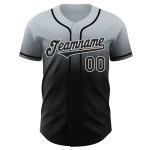 Maillot de baseball argenté authentique, personnalisé, noir et blanc Maillot de baseball argenté authentique, personnalisé, noir et blanc