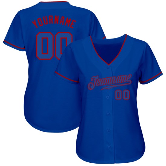 Maillot de baseball authentique personnalisé Royal Royal-Red Maillot de baseball authentique personnalisé Royal Royal-Red