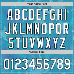 Maillot de baseball tropical personnalisé authentique 3D à feuilles bleues, blanc et noir, motif panthère hawaïenne, jungle Maillot de baseball tropical personnalisé authentique 3D à feuilles bleues, blanc et noir, motif panthère hawaïenne, jungle