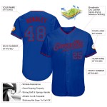 Maillot de baseball authentique personnalisé Royal Royal-Red Maillot de baseball authentique personnalisé Royal Royal-Red