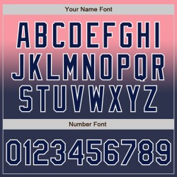 Maillot de baseball authentique bleu marine et blanc, dégradé personnalisé, rose moyen Maillot de baseball authentique bleu marine et blanc, dégradé personnalisé, rose moyen