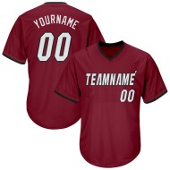 Maillot de baseball authentique en jersey côtelé Crimson Throwback, blanc et noir, personnalisé
