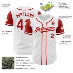 Maillot de baseball blanc authentique rouge ton deux personnalisé Maillot de baseball blanc authentique rouge ton deux personnalisé