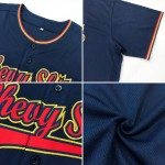 Maillot de baseball bleu marine authentique rouge-gris personnalisé Maillot de baseball bleu marine authentique rouge-gris personnalisé