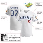 Maillot de baseball personnalisé blanc authentique Royal-Red Maillot de baseball personnalisé blanc authentique Royal-Red
