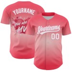 Coeur personnalisé moyen Saint-Valentin 3D rose blanc-lumière Jersey Baseball Day Authentic Love Pink Coeur personnalisé moyen Saint-Valentin 3D rose blanc-lumière Jersey Baseball Day Authentic Love Pink