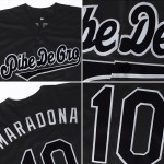 Maillot de baseball authentique noir personnalisé blanc-bleu roi Maillot de baseball authentique noir personnalisé blanc-bleu roi
