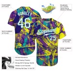 Maillot personnalisé Graffiti motif authentique blanc-bleu sarcelle 3D Urban Baseball abstrait Maillot personnalisé Graffiti motif authentique blanc-bleu sarcelle 3D Urban Baseball abstrait