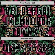 Maillot de baseball personnalisé 3D authentique avec feuilles blanches, fleurs noires, jungle hawaïenne tropicale Maillot de baseball personnalisé 3D authentique avec feuilles blanches, fleurs noires, jungle hawaïenne tropicale