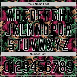 Maillot de baseball personnalisé 3D authentique avec feuilles blanches, fleurs noires, jungle hawaïenne tropicale Maillot de baseball personnalisé 3D authentique avec feuilles blanches, fleurs noires, jungle hawaïenne tropicale