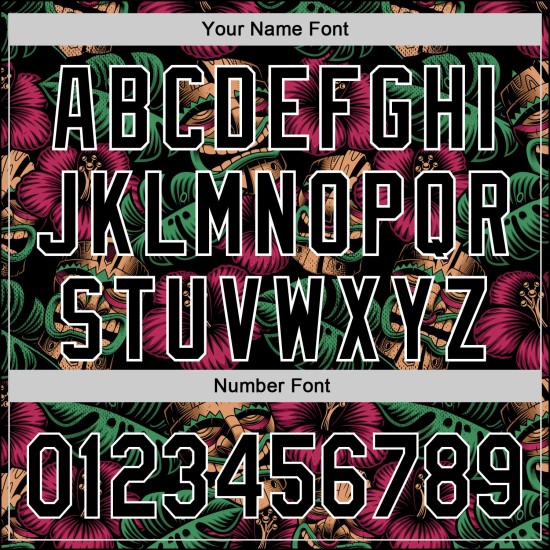 Maillot de baseball personnalisé 3D authentique avec feuilles blanches, fleurs noires, jungle hawaïenne tropicale Maillot de baseball personnalisé 3D authentique avec feuilles blanches, fleurs noires, jungle hawaïenne tropicale