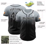 Maillot de baseball argenté authentique, personnalisé, noir et blanc Maillot de baseball argenté authentique, personnalisé, noir et blanc