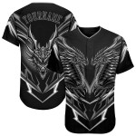 Maillot de baseball 3D authentique et personnalisé Monster noir et gris Maillot de baseball 3D authentique et personnalisé Monster noir et gris