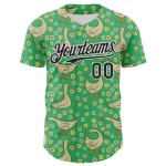Maillot de baseball 3D Meadow Geese authentique vert Emi noir-blanc personnalisé Maillot de baseball 3D Meadow Geese authentique vert Emi noir-blanc personnalisé