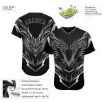 Maillot de baseball 3D authentique et personnalisé Monster noir et gris Maillot de baseball 3D authentique et personnalisé Monster noir et gris