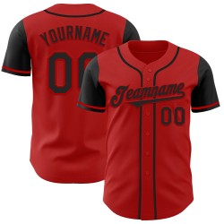 Maillot de baseball personnalisé Two Black Authentic Red