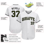 Maillot de baseball blanc du Memorial Day, olive-noir, authentique et personnalisé Maillot de baseball blanc du Memorial Day, olive-noir, authentique et personnalisé