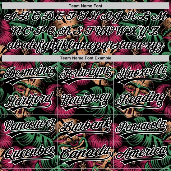 Maillot de baseball personnalisé 3D authentique avec feuilles blanches, fleurs noires, jungle hawaïenne tropicale Maillot de baseball personnalisé 3D authentique avec feuilles blanches, fleurs noires, jungle hawaïenne tropicale