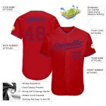 Maillot de baseball personnalisé rouge-royal authentique Maillot de baseball personnalisé rouge-royal authentique