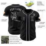 Maillot de baseball gris authentique personnalisé noir Maillot de baseball gris authentique personnalisé noir