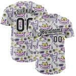 Maillot blanc et 3D authentique, motif animal drôle de baseball, motif dessin animé personnalisé, chat, chien, noir Maillot blanc et 3D authentique, motif animal drôle de baseball, motif dessin animé personnalisé, chat, chien, noir