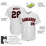 Maillot de baseball personnalisé à rayures fines, blanc, noir et rouge, authentique Maillot de baseball personnalisé à rayures fines, blanc, noir et rouge, authentique