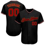 Maillot de baseball rouge et ancien personnalisé, authentique, doré et noir Maillot de baseball rouge et ancien personnalisé, authentique, doré et noir