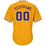 Maillot de baseball authentique violet et blanc personnalisé en tricot côtelé rétro Maillot de baseball authentique violet et blanc personnalisé en tricot côtelé rétro
