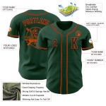Maillot de baseball personnalisé noir-orange vert authentique Maillot de baseball personnalisé noir-orange vert authentique