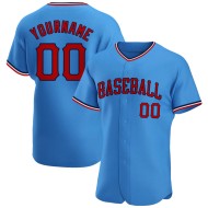 Maillot de baseball authentique rouge et bleu marine personnalisé