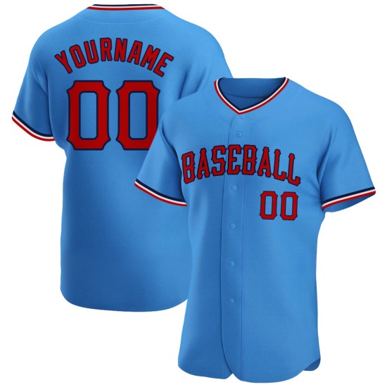 Maillot de baseball authentique rouge et bleu marine personnalisé Maillot de baseball authentique rouge et bleu marine personnalisé