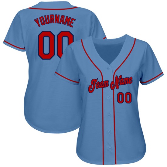 Maillot de baseball authentique rouge-bleu marine personnalisé léger Maillot de baseball authentique rouge-bleu marine personnalisé léger