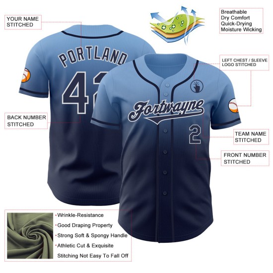 Maillot de baseball authentique délavé, léger et tendance, bleu marine et blanc, personnalisé Maillot de baseball authentique délavé, léger et tendance, bleu marine et blanc, personnalisé