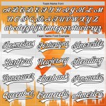 Ruban 3D personnalisé et authentique pour le cancer du rein, orange et noir, style baseball, blanc Ruban 3D personnalisé et authentique pour le cancer du rein, orange et noir, style baseball, blanc