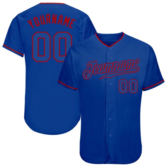 Maillot de baseball authentique personnalisé Royal Royal-Red Maillot de baseball authentique personnalisé Royal Royal-Red