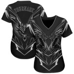 Maillot de baseball 3D authentique et personnalisé Monster noir et gris Maillot de baseball 3D authentique et personnalisé Monster noir et gris