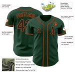 Maillot de baseball personnalisé noir-orange vert authentique Maillot de baseball personnalisé noir-orange vert authentique