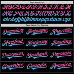 Maillot de baseball bleu personnalisé, noir délavé, authentique, rose-ciel Maillot de baseball bleu personnalisé, noir délavé, authentique, rose-ciel