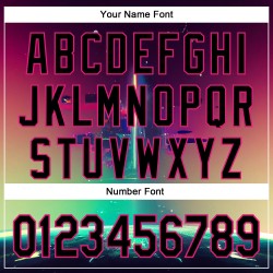 Maillot rose Rave Design Black Hot Universe Baseball Motif psychédélique Authentique Personnalisé 3D