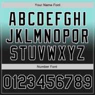 Maillot de baseball personnalisé authentique noir-blanc dégradé bleu mode glace Maillot de baseball personnalisé authentique noir-blanc dégradé bleu mode glace