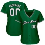 Maillot de baseball personnalisé blanc-noir authentique Kelly Green Maillot de baseball personnalisé blanc-noir authentique Kelly Green