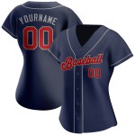 Maillot de baseball bleu marine authentique rouge-gris personnalisé Maillot de baseball bleu marine authentique rouge-gris personnalisé