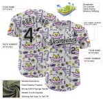 Maillot blanc et 3D authentique, motif animal drôle de baseball, motif dessin animé personnalisé, chat, chien, noir Maillot blanc et 3D authentique, motif animal drôle de baseball, motif dessin animé personnalisé, chat, chien, noir