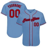 Maillot de baseball authentique rouge-bleu marine personnalisé léger Maillot de baseball authentique rouge-bleu marine personnalisé léger