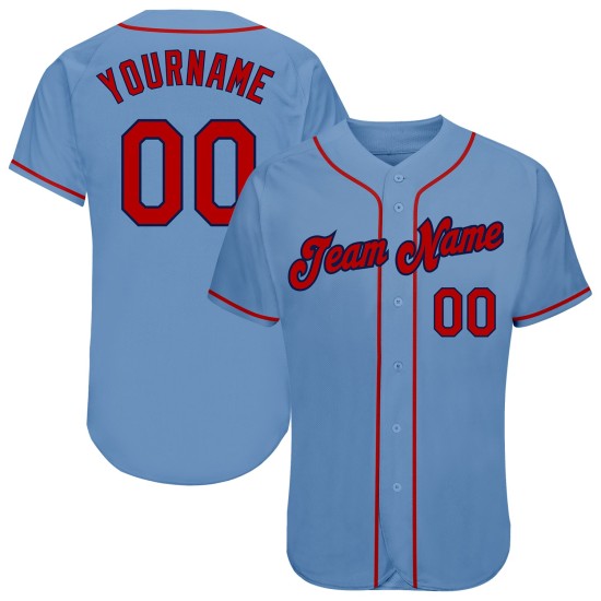 Maillot de baseball authentique rouge-bleu marine personnalisé léger Maillot de baseball authentique rouge-bleu marine personnalisé léger