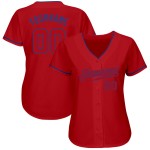 Maillot de baseball personnalisé rouge-royal authentique Maillot de baseball personnalisé rouge-royal authentique