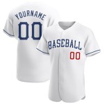 Maillot de baseball personnalisé blanc authentique Royal-Red Maillot de baseball personnalisé blanc authentique Royal-Red