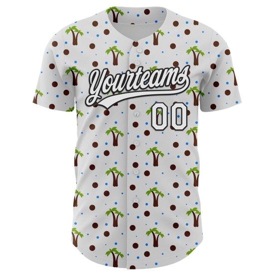 Maillot de baseball 3D Arbre Noir Blanc Hawaï Tropical Authentique Personnalisé Palm Maillot de baseball 3D Arbre Noir Blanc Hawaï Tropical Authentique Personnalisé Palm