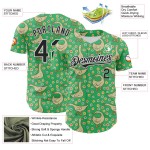 Maillot de baseball 3D Meadow Geese authentique vert Emi noir-blanc personnalisé Maillot de baseball 3D Meadow Geese authentique vert Emi noir-blanc personnalisé